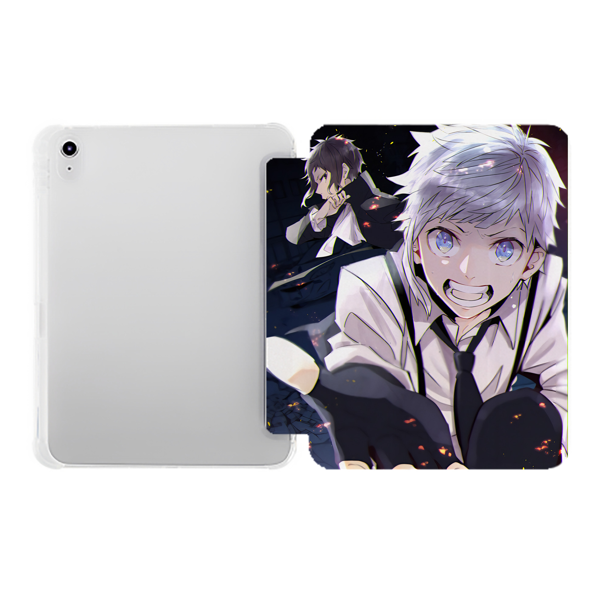 （画像用） 文豪ストレイドッグス Bungo Stray Dogs IPad ケース ペン収納付き 三つ折りスタンド PUレザー×シリコン 対応機種9.5/10.5/10.9インチ